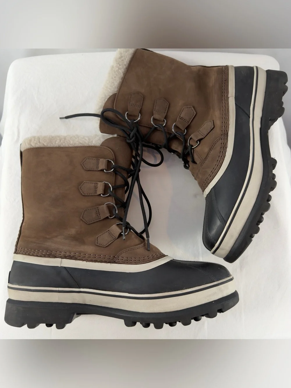 Sorel Men's Caribou Waterproof Lace-Up Winter Boots in‎ Brown Black Size 11
